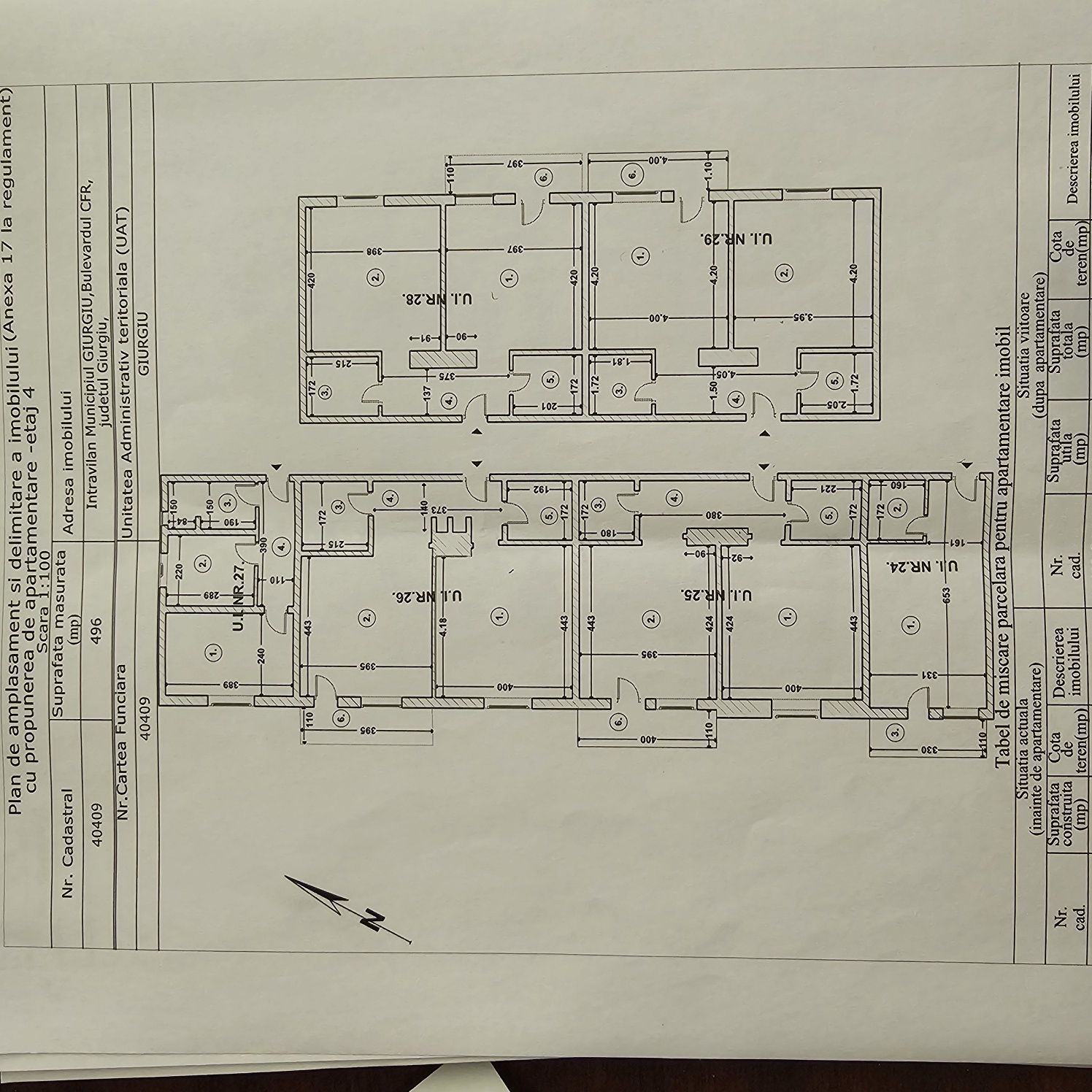 De vanzare 4 apartamente 2 camere in Giurgiu 35000 eur