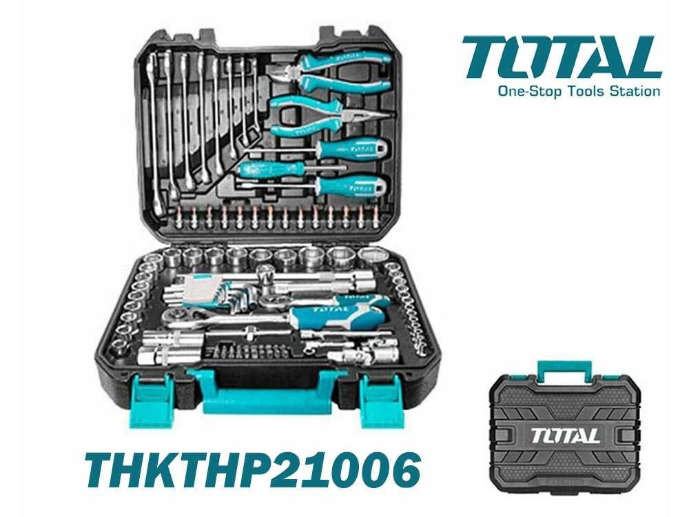 Гедоре комплект 100 части, TOTAL THKTHP21006, 1/4" & 1/2", в куфар