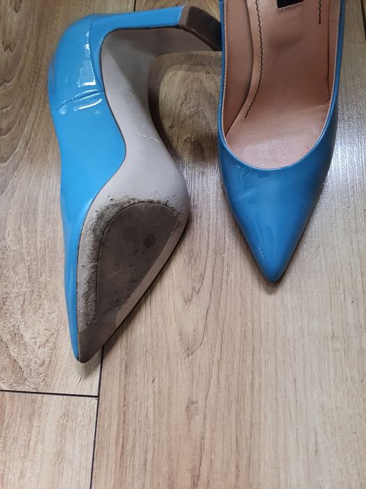 Pantofi Musette piele lacuita bleu