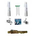 2 Lansete Feeder 3,90 m, 2 Mulinete Baitrunner,Senzori,Suporti, Geanta