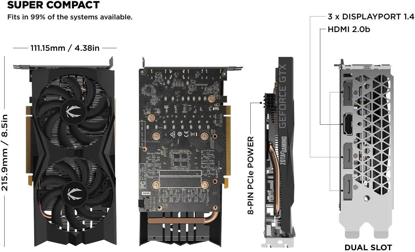 ZOTAC Gaming GeForce GTX 1660 6 ГБ GDDR5 192-битная