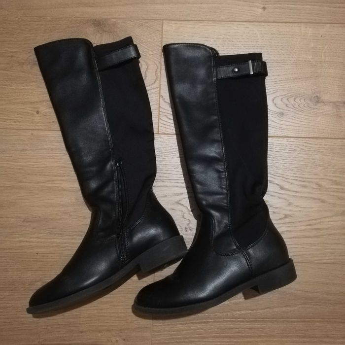 Cizmulițe înalte din piele naturală - pentru fetițe - import Anglia