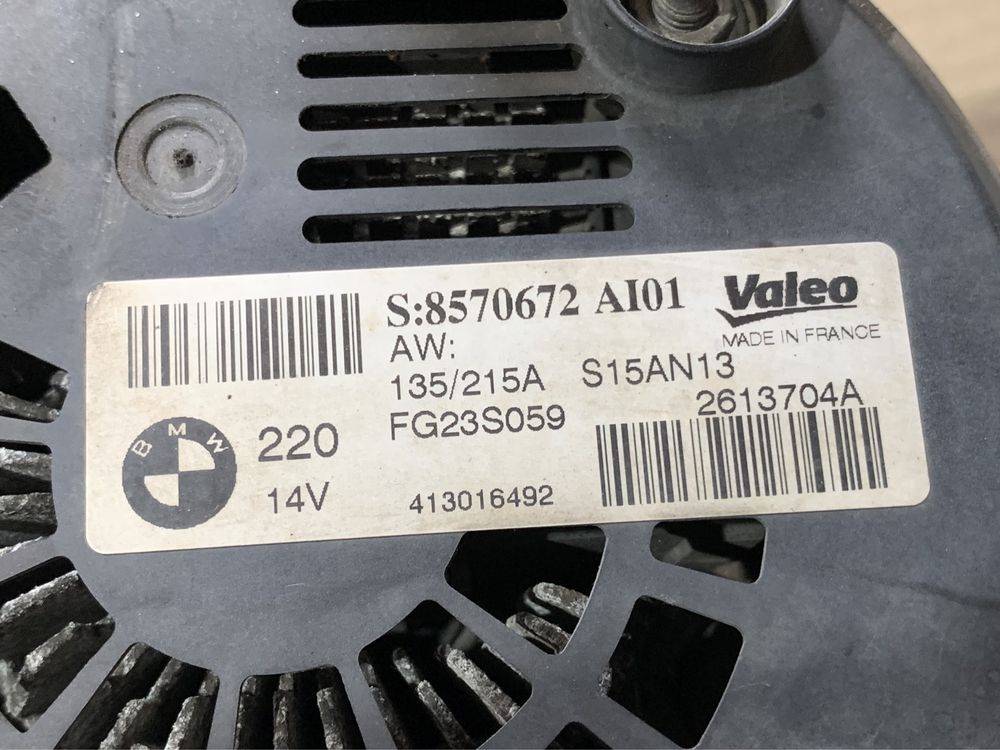 Alternator : 8570672, BMW 3.0 N57 258 cp, 330 530 730 X5 X6