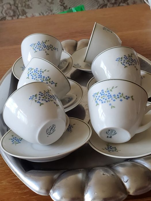 Set 6 ceșcuțe porțelan alb cafea