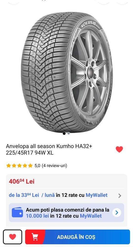 Anvelope Kumho HA32+ 225/45/17 94W XL