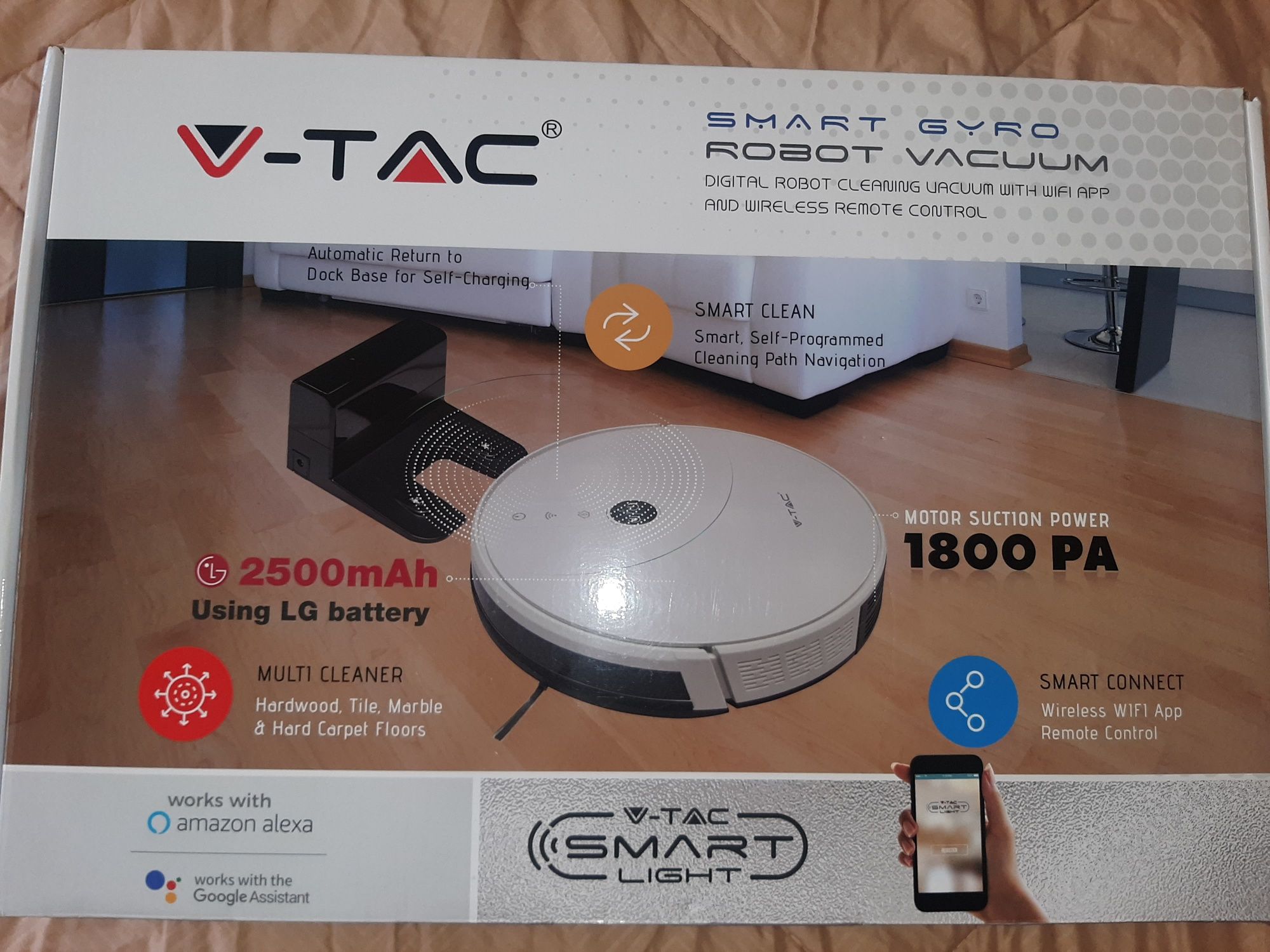 Прахосмукачка робот V-TAC WIFI SMART