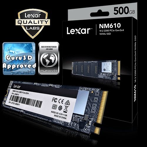 Lexar® 500GB NM610PRO M.2 2280 PCIe Gen3x4 NVMe SSD