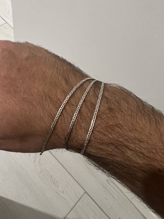 Lant de aur alb de 9K stantat 375 fara defecte, perfect pentru cadou