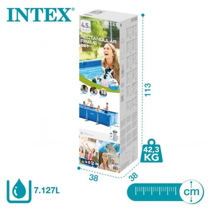 Басейн Rectangular Frame Intex, Правоъгълен, 450 x 220 x 84 см, 7127 л