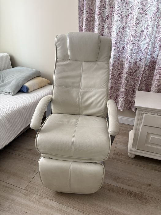 Vand scaun birou piele alb
