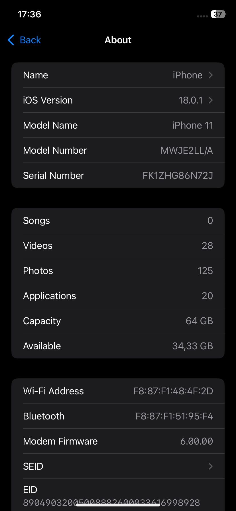 Iphone 11 / 64GB / Black / Ideal 95%