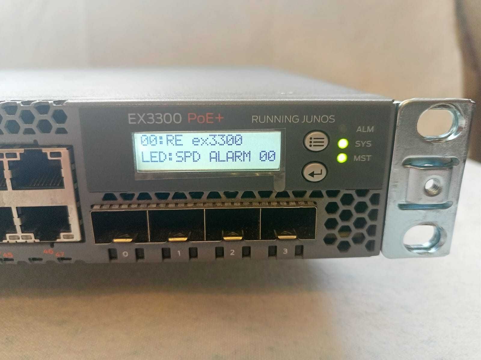 Коммутатор Juniper EX3300-48P, 48 х GE, 4 x 1/10GE SFP+, PoE+, Layer 3