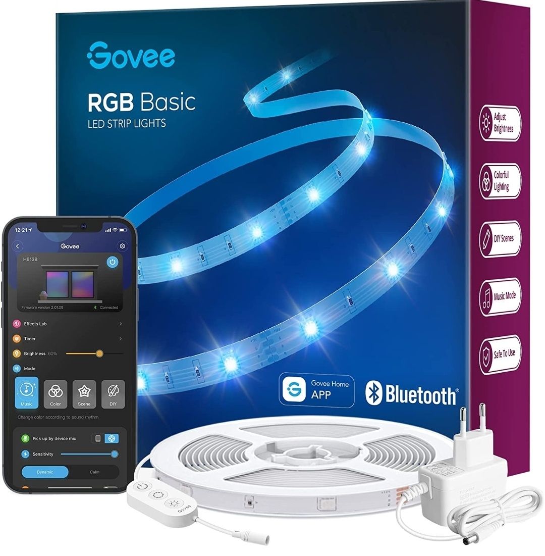 Govee 10м RGB LED лента, Bluetooth управление, вграден микрофон