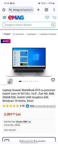 Laptop Huawei MateBook D15