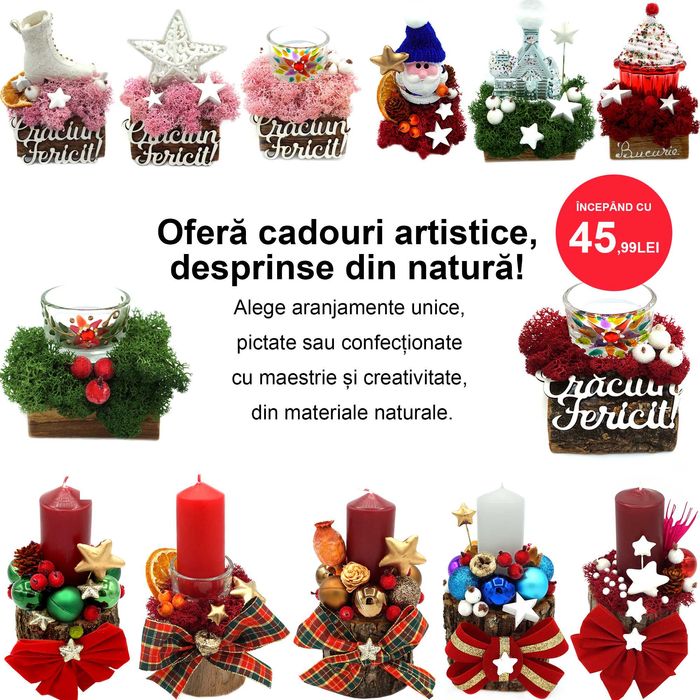 Cadou de craciun Glob pictat Regalo si aranjamente de craciun Regalo