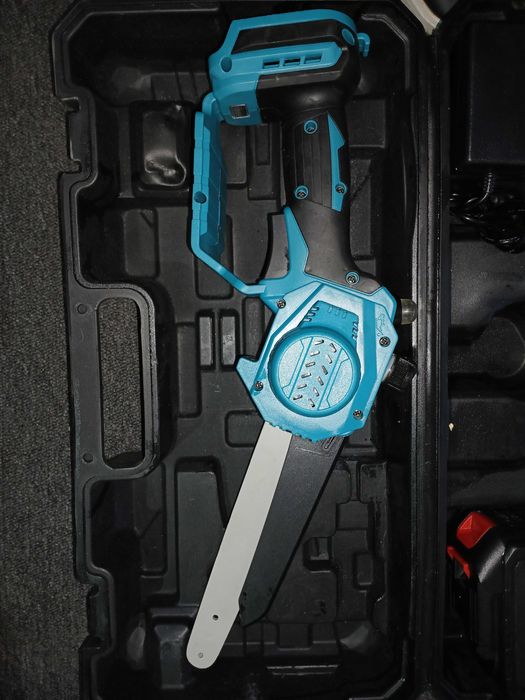 Drujba mini cu acumulator, 8 inch, 2 baterii 4000 mAh, albastra