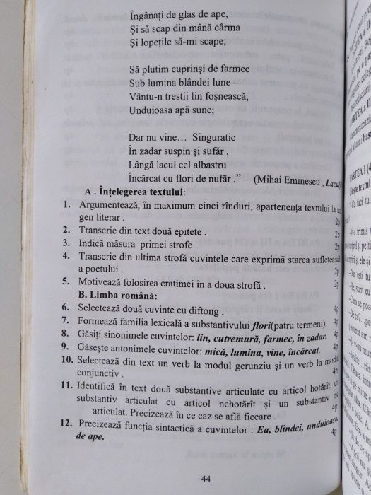 Teste / Capacitate / Limba si literatura romana / Matematica