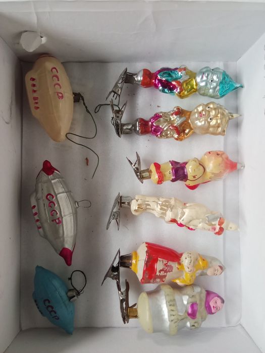 Сувениры из дерева ёлочные игрушки Дед морозы СССР