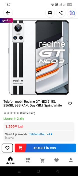 Telefon marca Realme GT Neo 3.