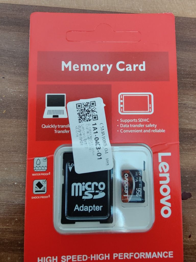 Card micro SD LENOVO 256 GB nou sigilat 100MB-40MB read-write