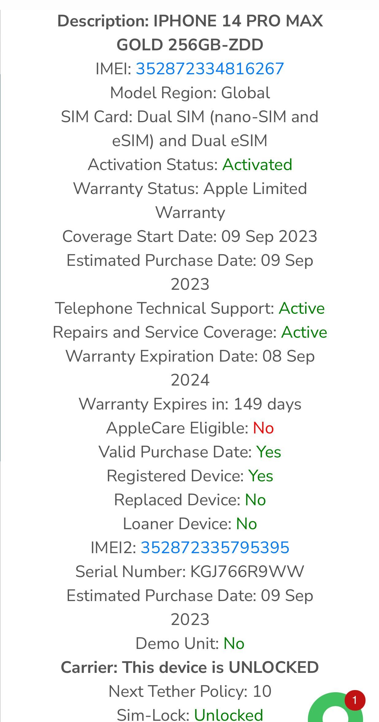iPhone 14 Pro Max Gold Ca Nou 10/10 -256 Gb/98% Baterie/Garantie Apple
