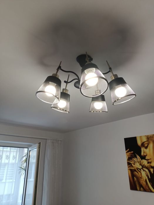 Lustra 5 x E27, negru + bronz