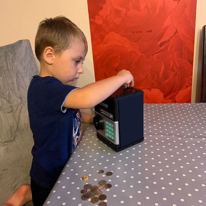 Детски Банкомат Касичка Музикална Парола Светлини Сейф Банкноти Монети