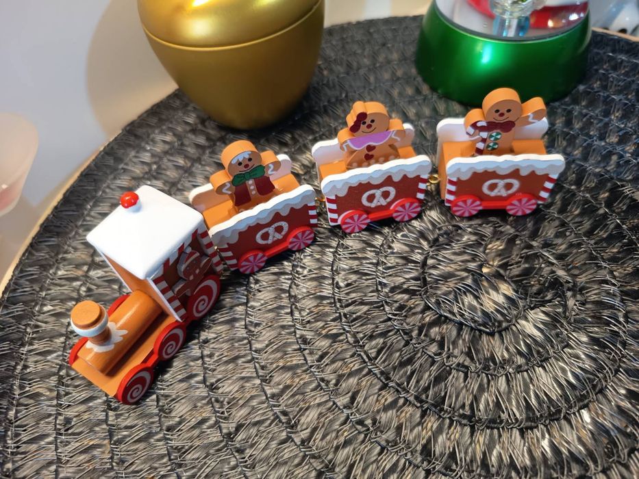 Trenulet lemn Turta dulce Decoratiune Craciun