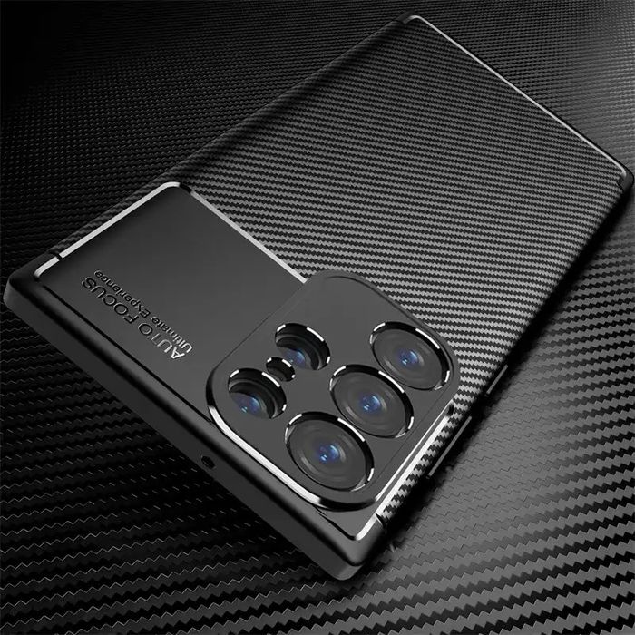 Husa Carbon Case Samsung S22/S23/S24/S25 Plus Ultra Slim Neagra 0,5MM