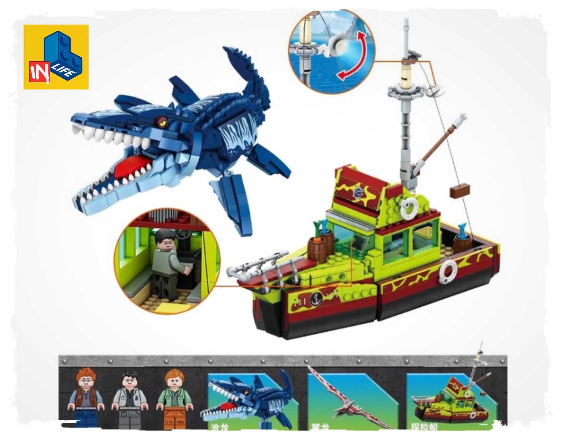 Set TIP lego Jurassic Dinozaur Indominus Tir SAU Mosasaurus