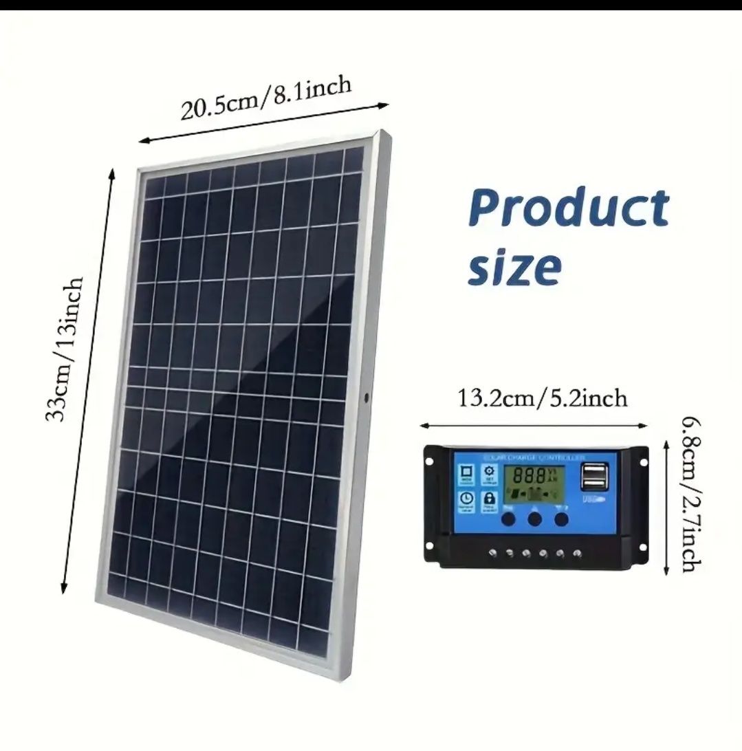 Kit Panou Solar cu Controler 100A , Sursa de alimentare solară USB