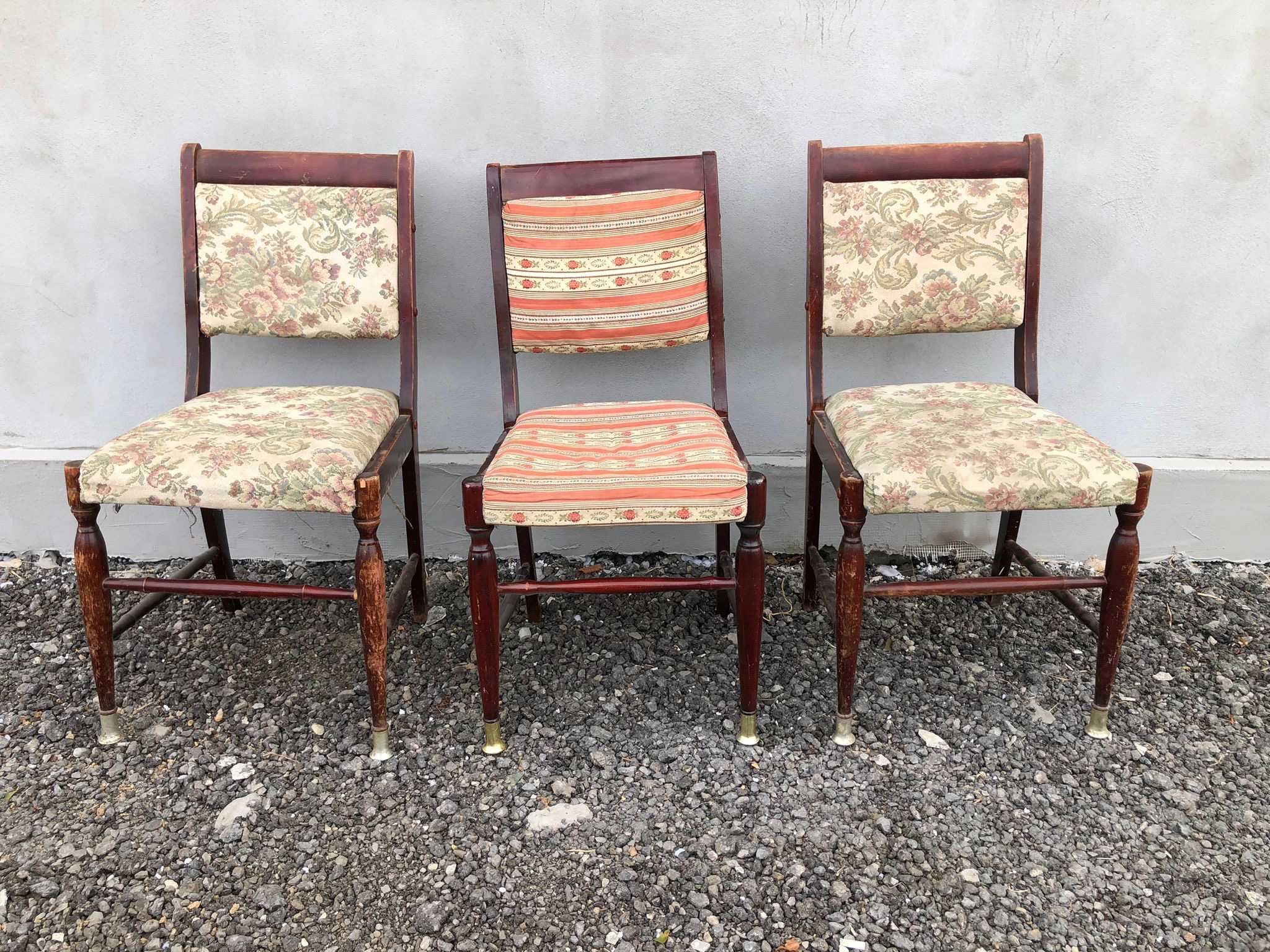 3 buc Set 3 Scaune Vintage; Scaun din lemn