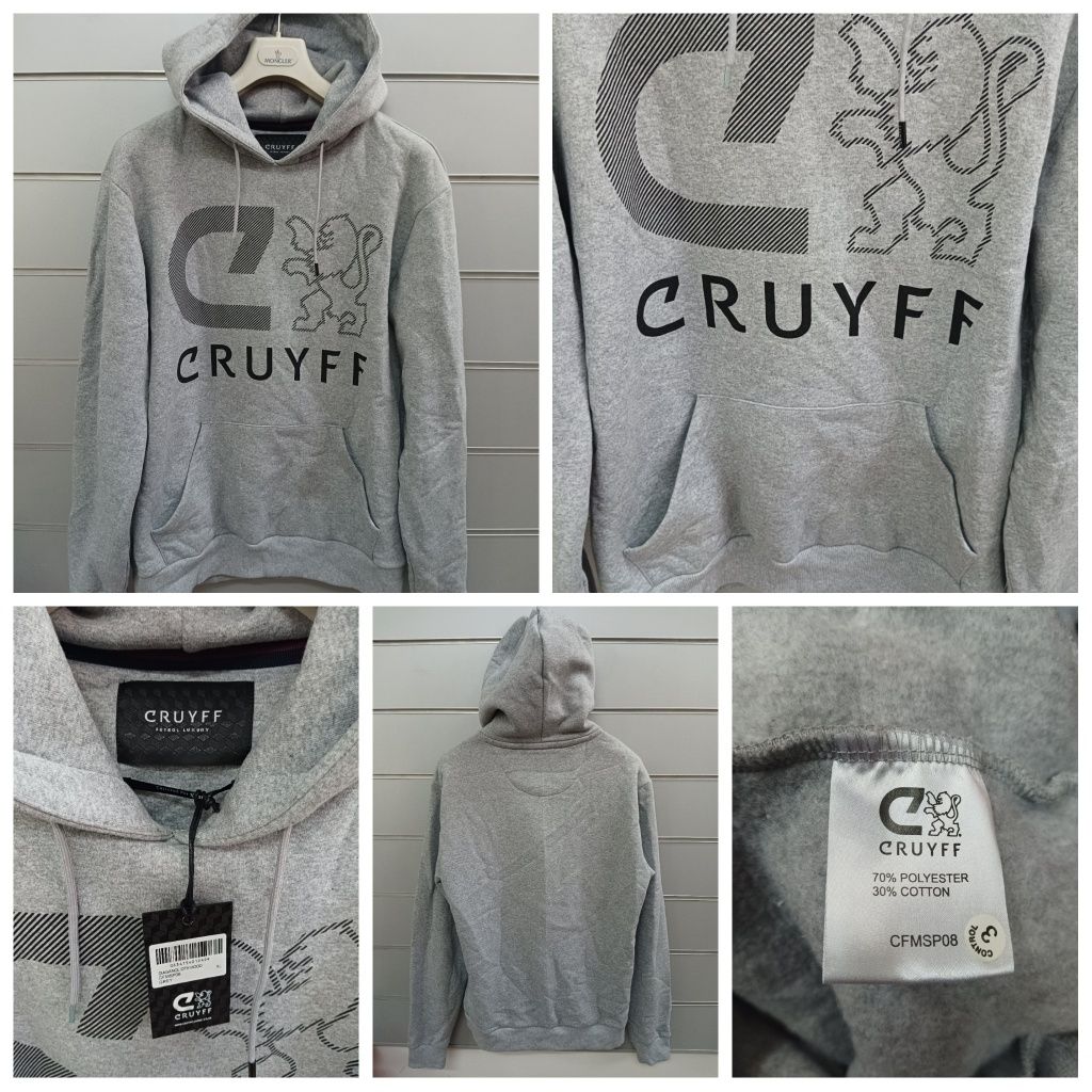 Оригинален суичър Cruyff Diagonal L , XL с качулка нов мъжки горнище