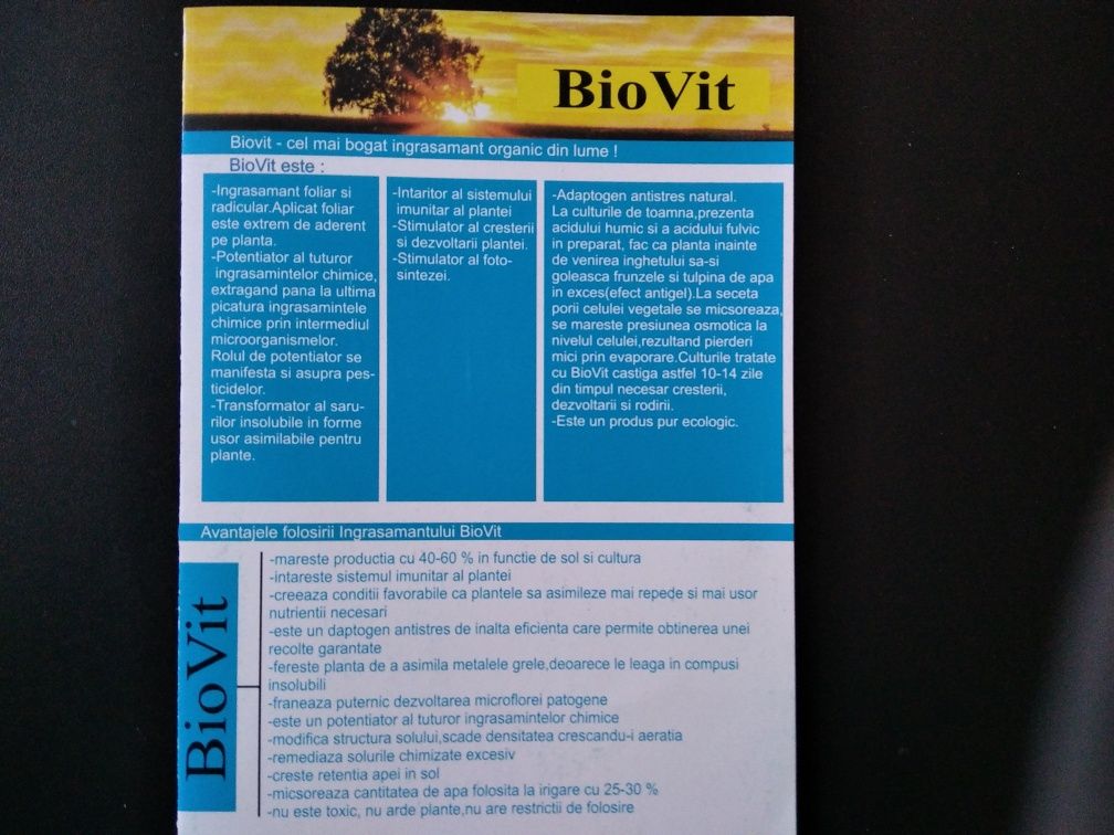 Vând îngrășământ organic BioVit.