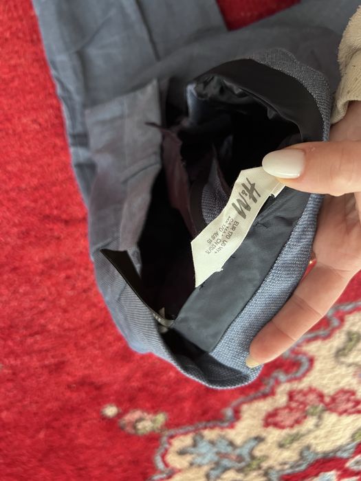 Pantaloni conici H&M albastru barbat slim fit (170 - marime 38)