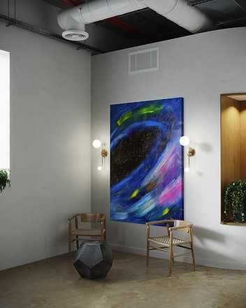 Картина абстрактная холст масло модерн живопись современная космос