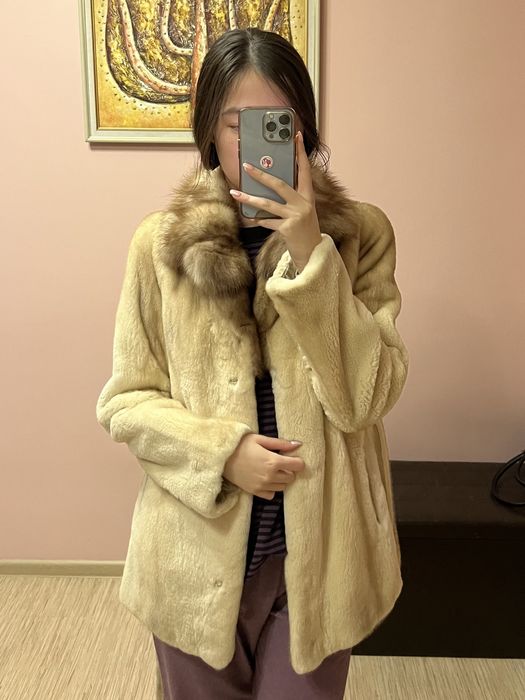 Норковая Шуба с Воротником из Соболя