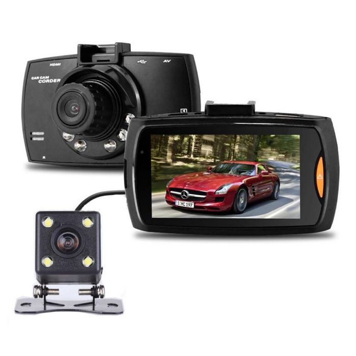 DVR Auto G30 1080P cu camera dubla cu vedere spate+Card 16GB