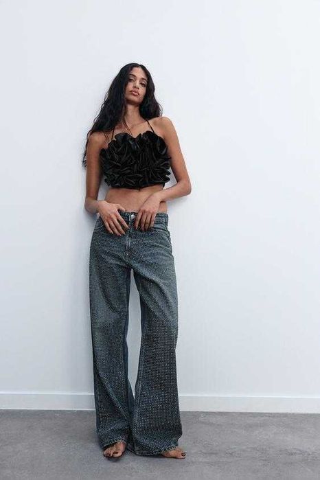 Продавам нови дънки на ZARA обсипани с камъни само е махнат етикета