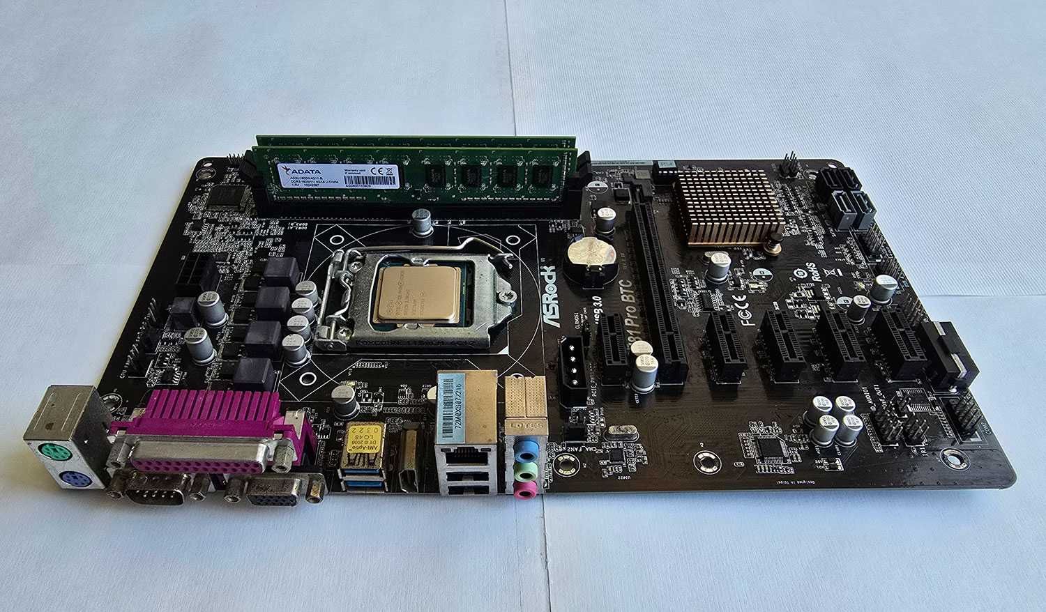Комплект дъно, процесор и рам ASROCK h81 Pro + Celeron G1820 + 8Gb Ram