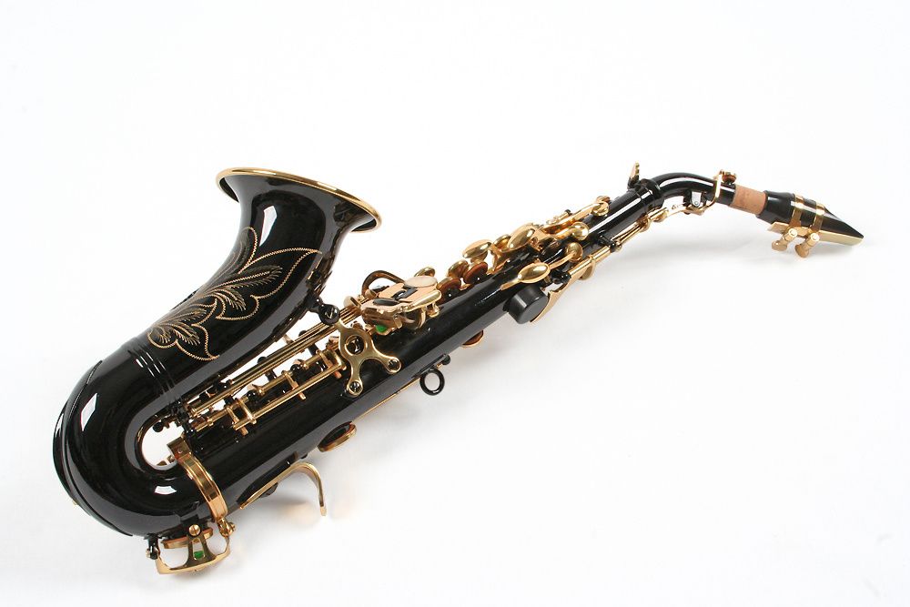 Saxofon Sopran curbat Karl Glaser NEGRU+AURIU NOU Sopranina Si bemol