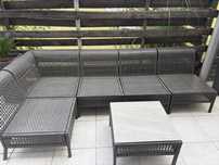 Set colatr de gradina ratan modular 5 scaune + masa de cafea