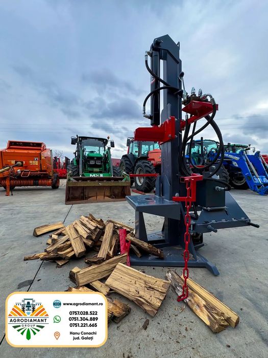 Despicator de lemne sau busteni pentru tractor cu sistem hidraulic antrenat prin cardan presiune 20 tone, sistem hidraulic independent, nou de la producator