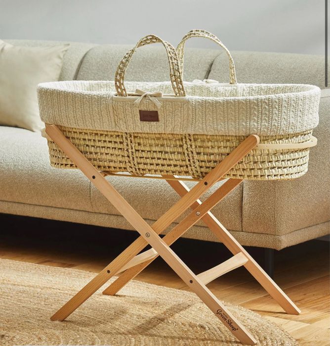 Бабешка плетена кошница (до 6 м) Moses basket + комплекти чаршафи