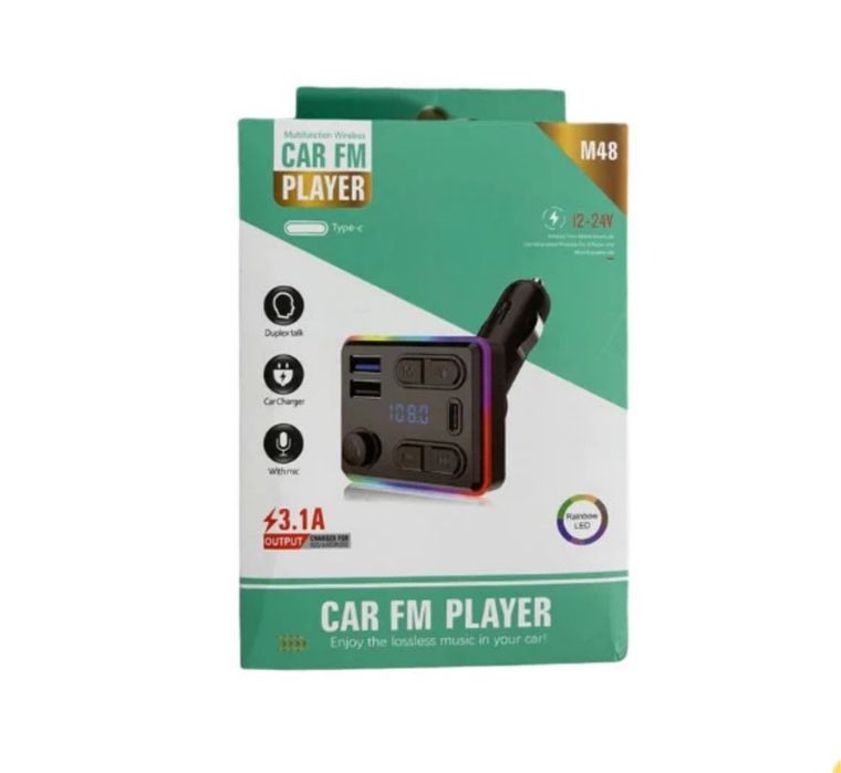Incarcator + Modulator FM Auto Car Kit Telefon 2 Iesiri Usb + C