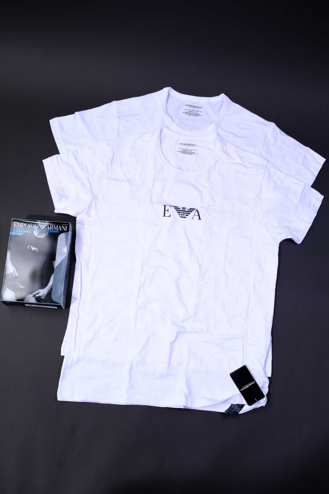 Emporio Armani-XL Оригинален комплект  2 броя basic бели мъжки тениски