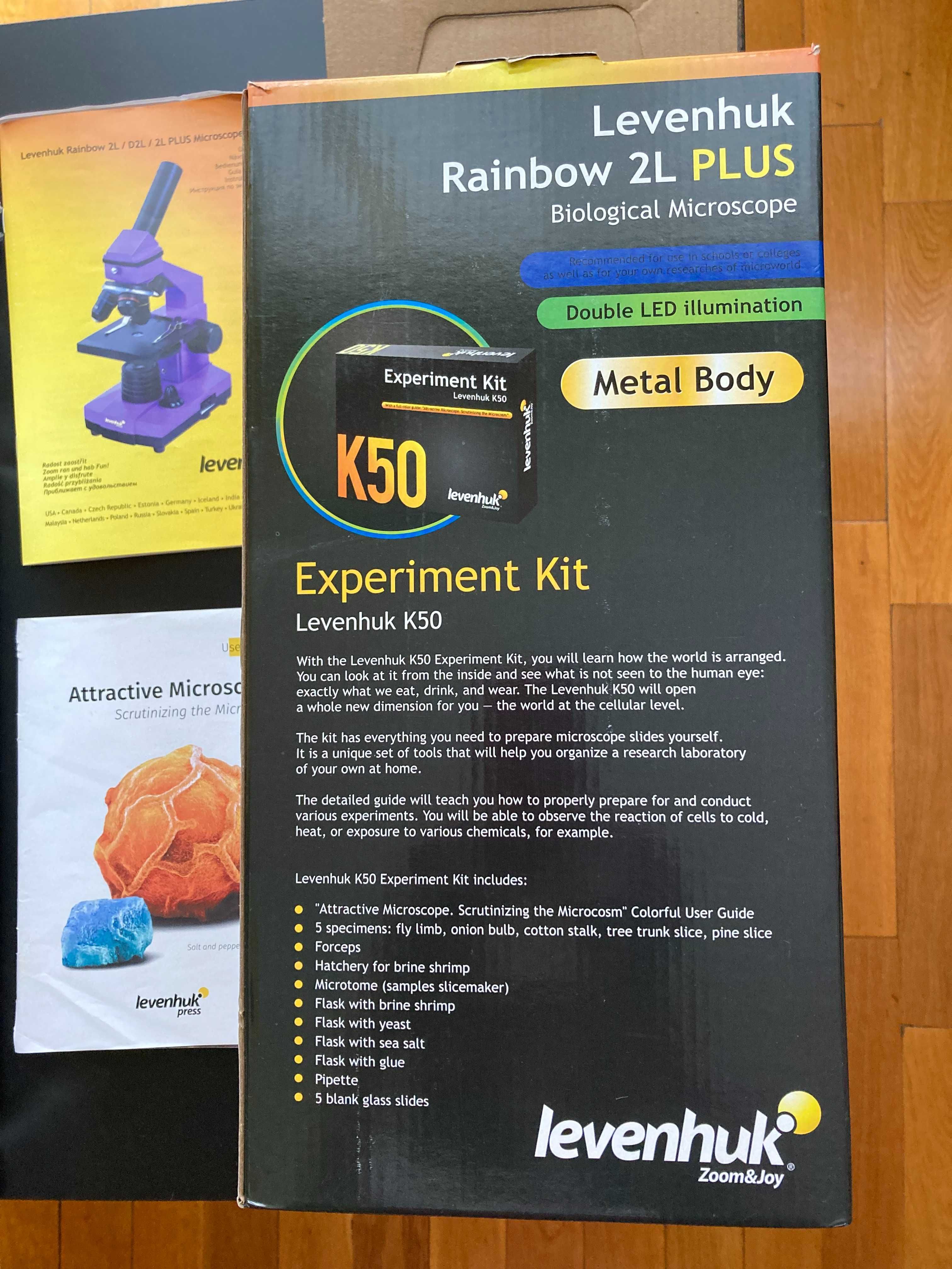 Microscop Biologic Levenhuk Rainbow 2L PLUS pentru copii sau studenti