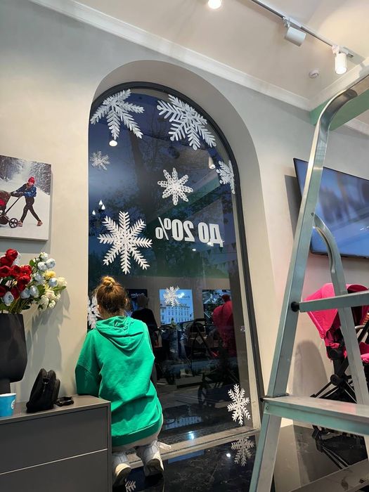 Оформление новогоднее рисунки на стеклах