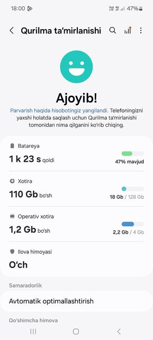 Samsung Galaxy A52 qora 128gb holati ideal