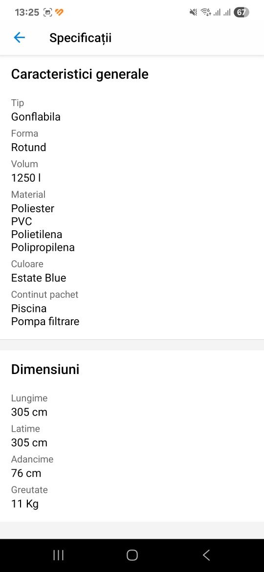 Piscina intex cu pompa